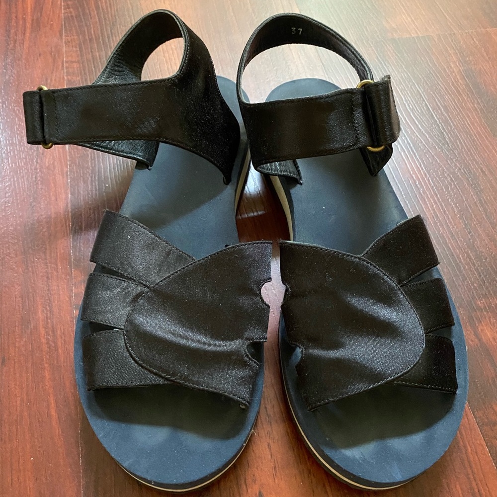 APC Olympe Sandals Navy Satin 37